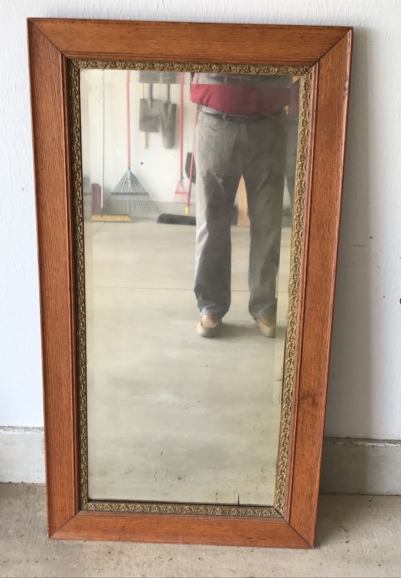 Antique oak mirror