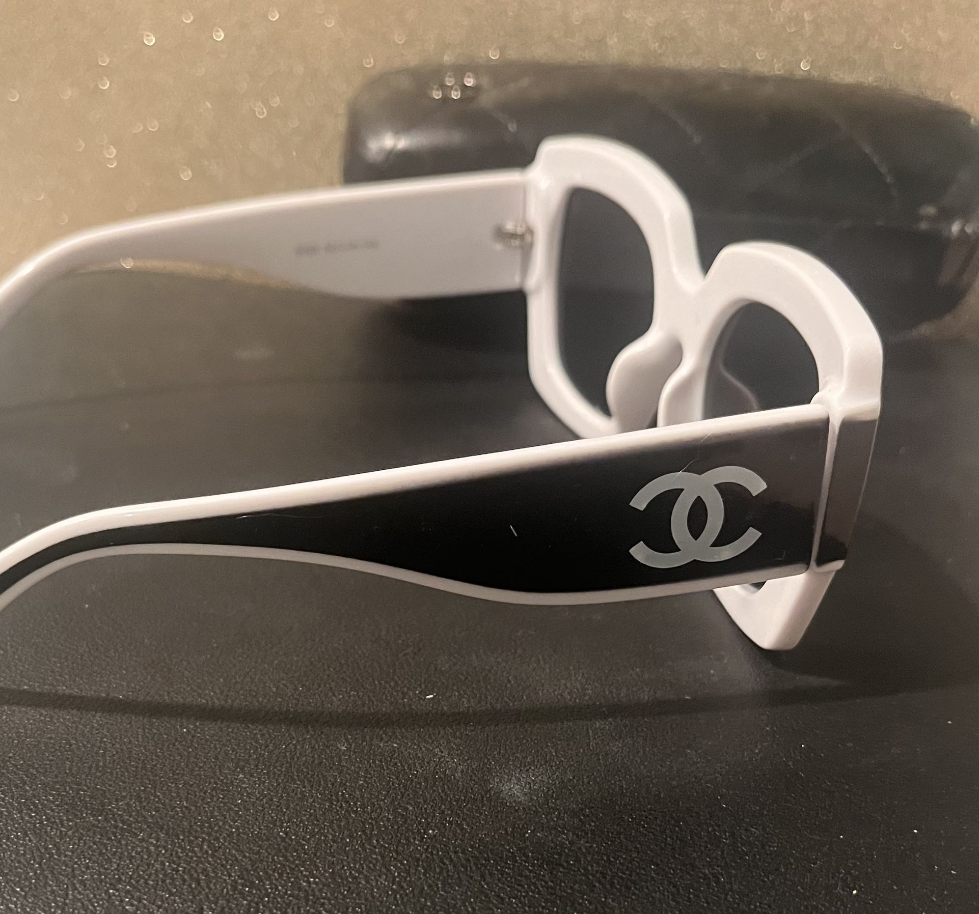 Chanel Black And White Sunglasses