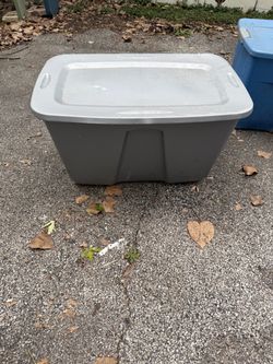 Homz Gray Plastic Storage Tote with Lid