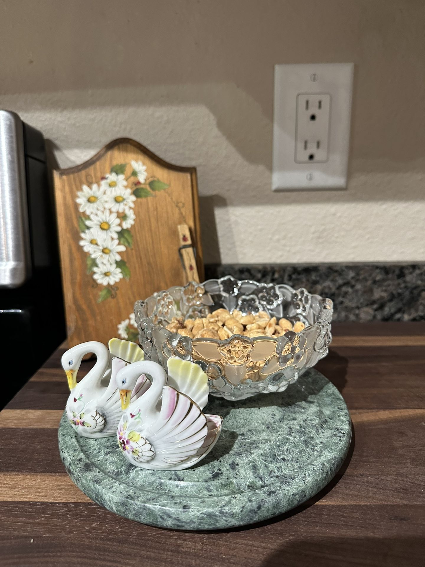 Vintage Green Marble MCM stone tray