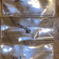 Plated White Gold Earring 3 Pairs Total 