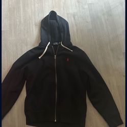 Black Polo Hoodie Size M