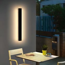 Mikeru 31.4inch Outdoor Wall Light Fixtures, 3000k/4500k/6000k Three Colors Switchable Exterior Wall Sconces Acrylic Invisible Exterior Wall Light For