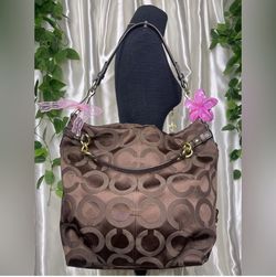 Coach Brown Patterned Shoulder Bag