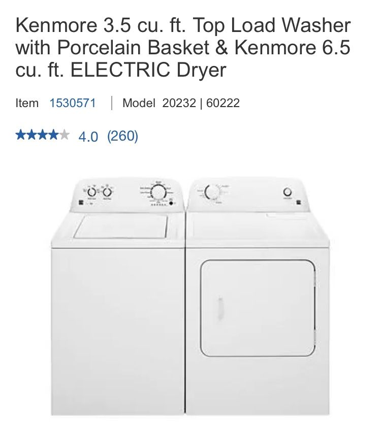 Kenmore Washer And Dryer
