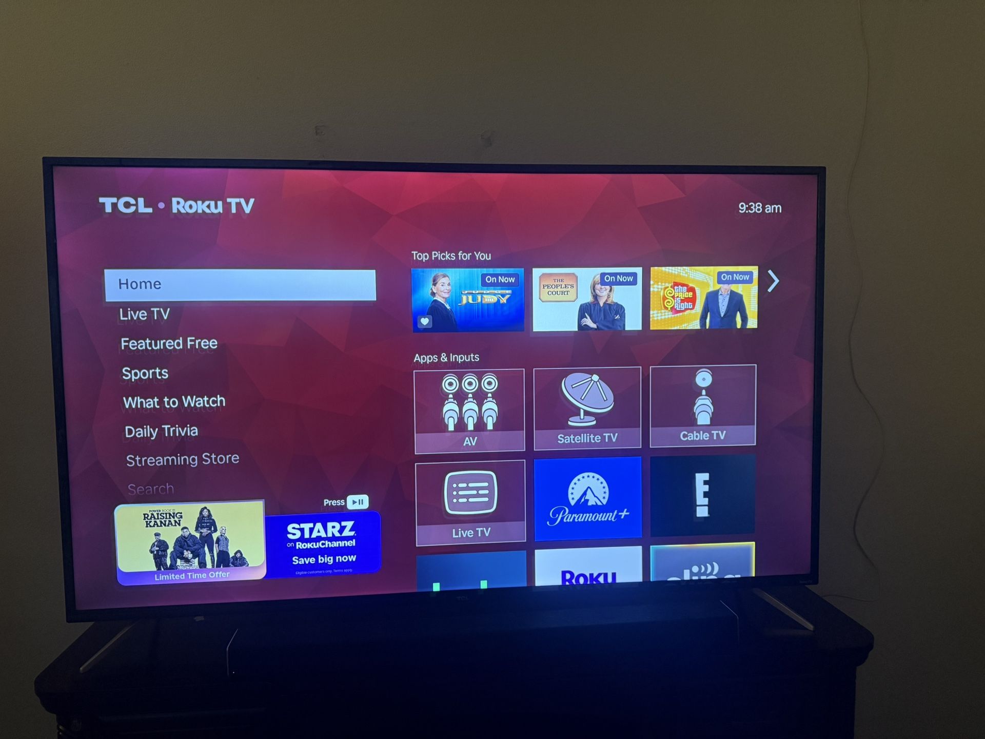  TCL 55” ROKU  TV 4 K HDR - 4 Series
