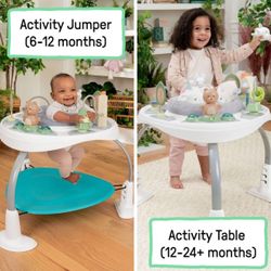 Ingenuity | Baby Jumper And Activity Table | Baby +6 Months To 2 Year Toddler | Height Adjustable | Rotating 