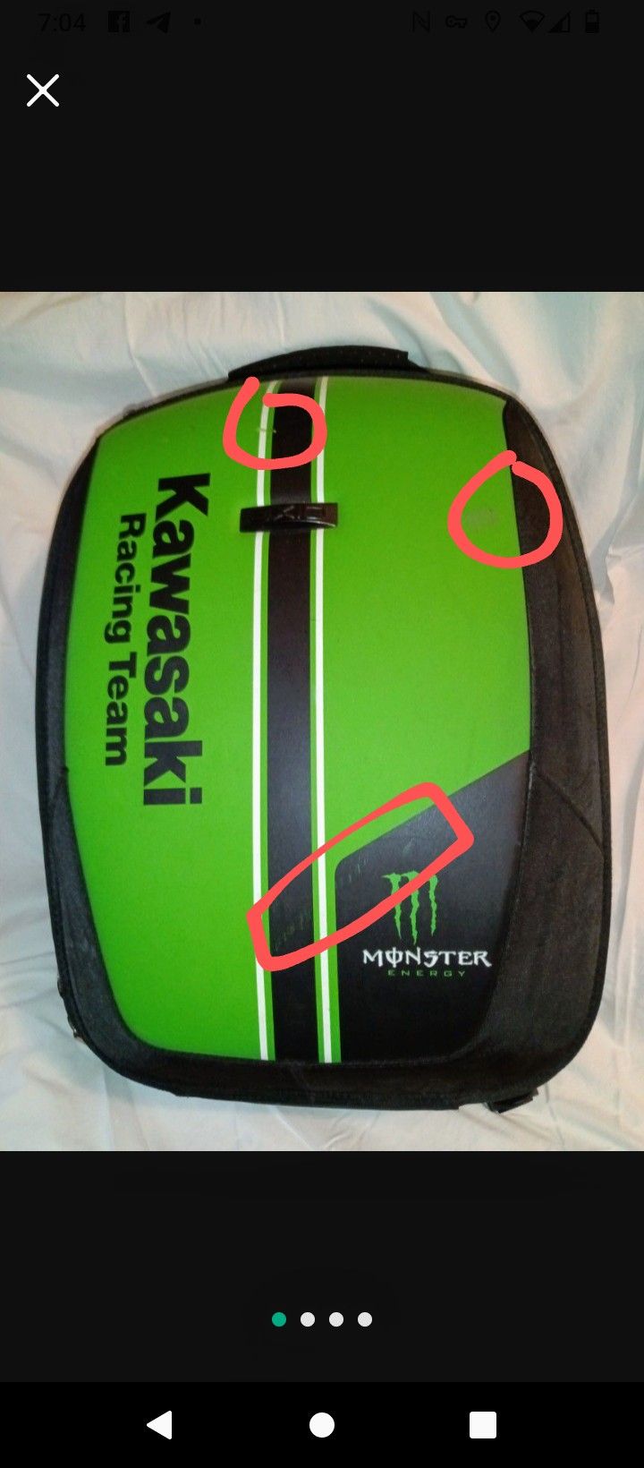 KAWASAKI Racing Team & Monster Energy Large Hard Shell Motorcycle
