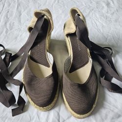 Tommy Hilfiger  Women's Platform W edges Espadrilles 3"Wedge Soft Ankle-Tie StrapClose Toe Sandals
