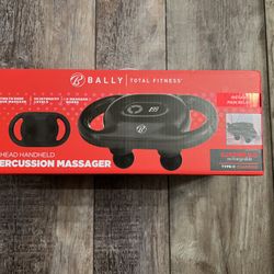 NEW Bally Total Fitness Red & Black 4 Head Handheld Percussion Massager One Size