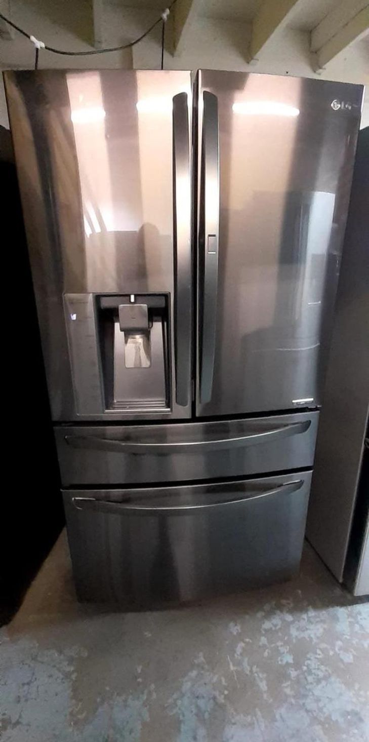 LG 4 Door Black Stainless Fridge