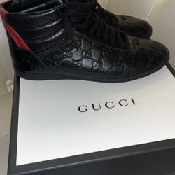 Gucci Leather Signature High Top Sneakers