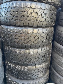 4 TOYO OPEN COUNTRY LT275/70R18 USED TIRES – INSTALLATION INCLUDED