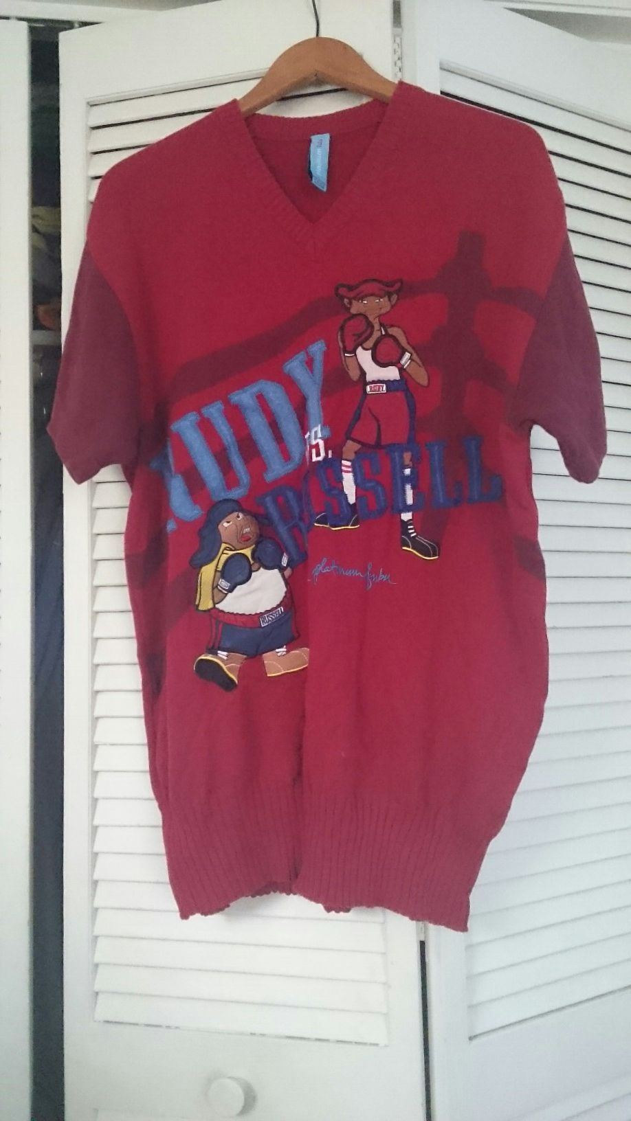 Platinum FUBU Fat Albert Rudy Vs Russell Sweater Shirt Size Large