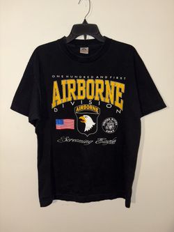 Vintage 1992 Airborne Military Screaming Eagles Shirt Size Large 