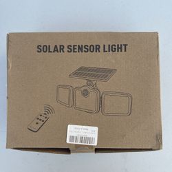Solar Motion Sensor Outdoor Lights, LED Solar Security Flood Lights with Remote Control, Waterproof 3 Lighting Modes Adjustable Solar