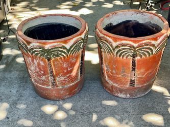 Pair of 2 Mexican Style Clay Pots, Macetas, Pottery, Gardening MAKE OFFER PLZ