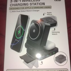 IJS 3-in-1 Charging Station 15 W Fast Charge Apple Or Samsung Watch Charging 
