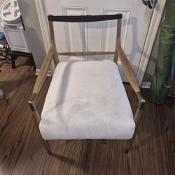 Arm Chair With Brass Details And Cushion 