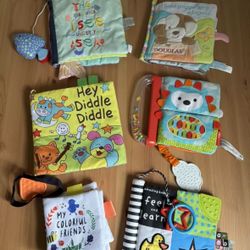 Baby Crinkle Sensory Developmental Plush Book Lot Puppy Animals Sea Nursery