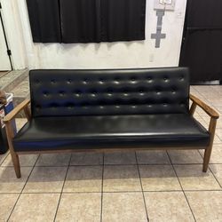 Mid Century Leather Couch 64inches