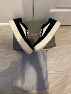 Rick Owen vintage Suede Vans-“ Black Milk  ” 🤍🖤