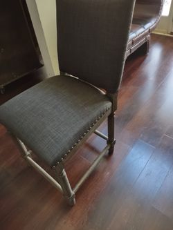 Lovely Gray Studded Counter Stool 