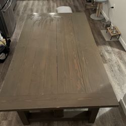 Hand Made Wood Table And 4 Chairs 