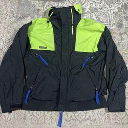 Vintage 90s Columbia Vamoose Radial Sleeve Neon Black Ski Jacket Men’s Size M  