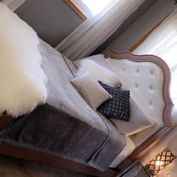 Full size Bed with dresser And Mirror (Rose Gold Color)