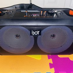 Ijoy Hype Ipx4 Wireless rechargeable Bluetooth Party Speaker With Led Light and charger