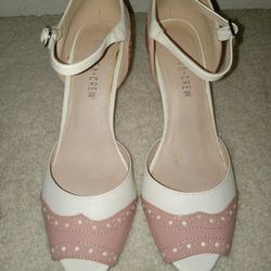 Pink And White Heels Size 7-7.5