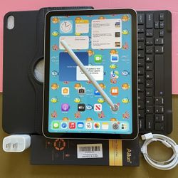 256gb Apple IPad 10th Generation (10.9” Liquid / 2022 model) with pen, keyboard, case & Accessories (warranty 2026) 