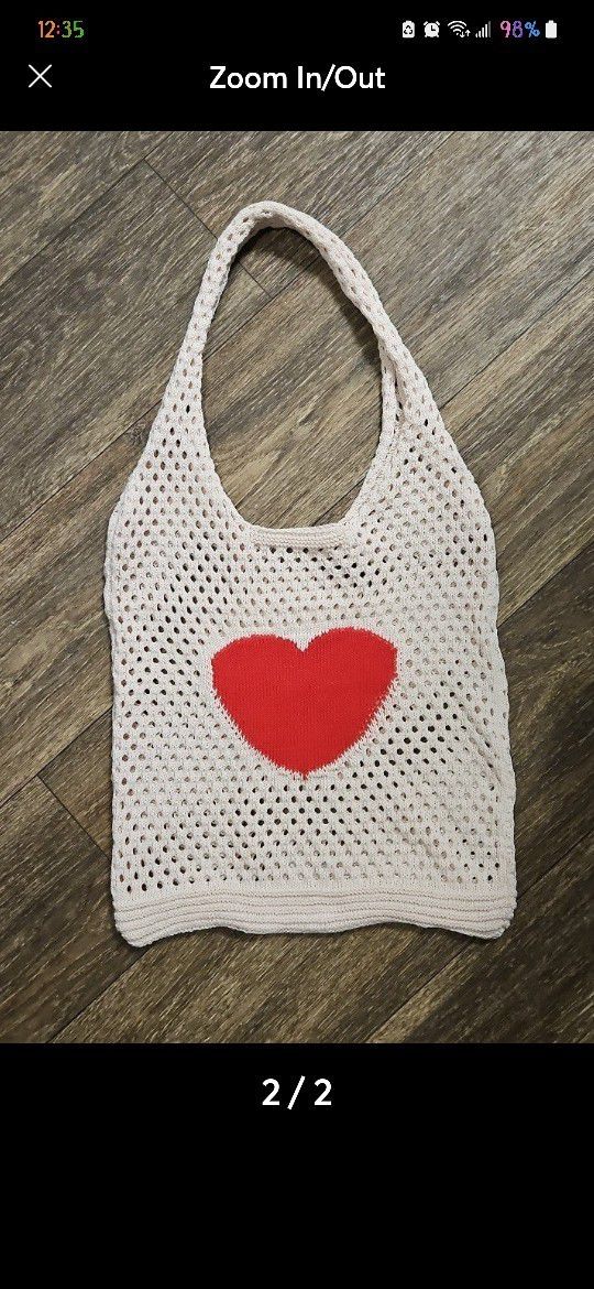 Hobo Bag With heart Design