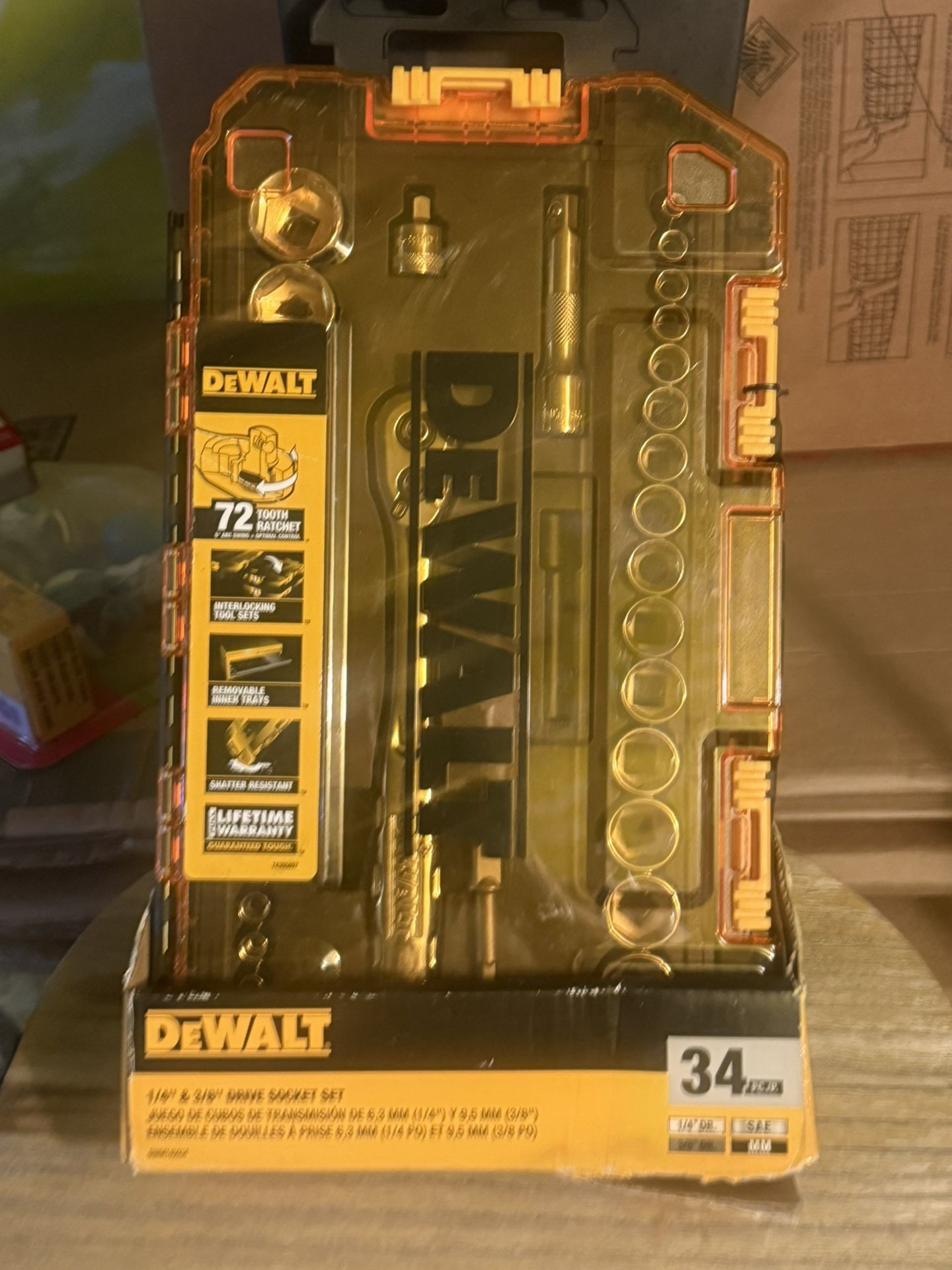 Dewalt 1/4” & 3/8” Drive Socket 34pcs Set