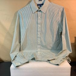 Tommy Hilfiger Slim Fit Green Long Sleeve Shirt (15-1/2-(34-35)