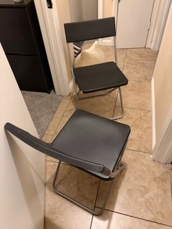 IKEA JEFF Black Folding Chairs - Set of 2