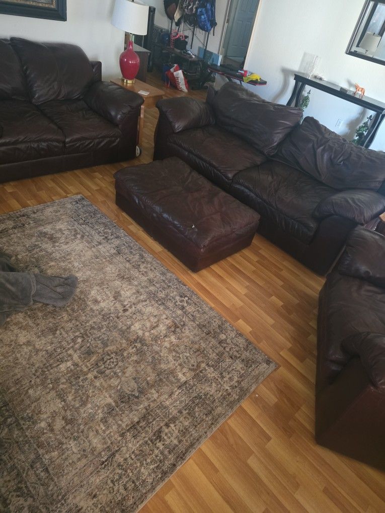 MUST SELL ASAP! GET THEM BEFORE THEY ARE GONE Leather Living Room Set Couch Love Seat Chair