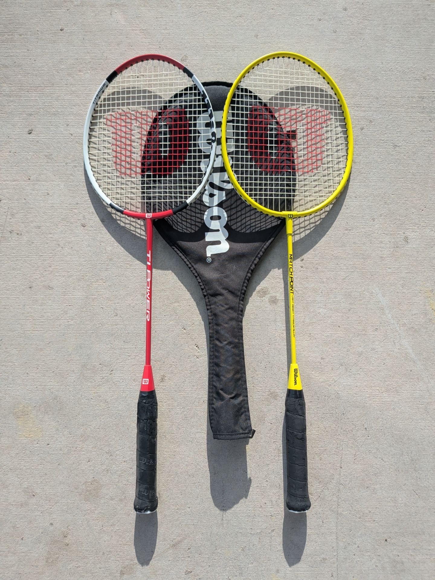 Wilson Titanium Alloy Badminton Rackets - 2 qty w/Case