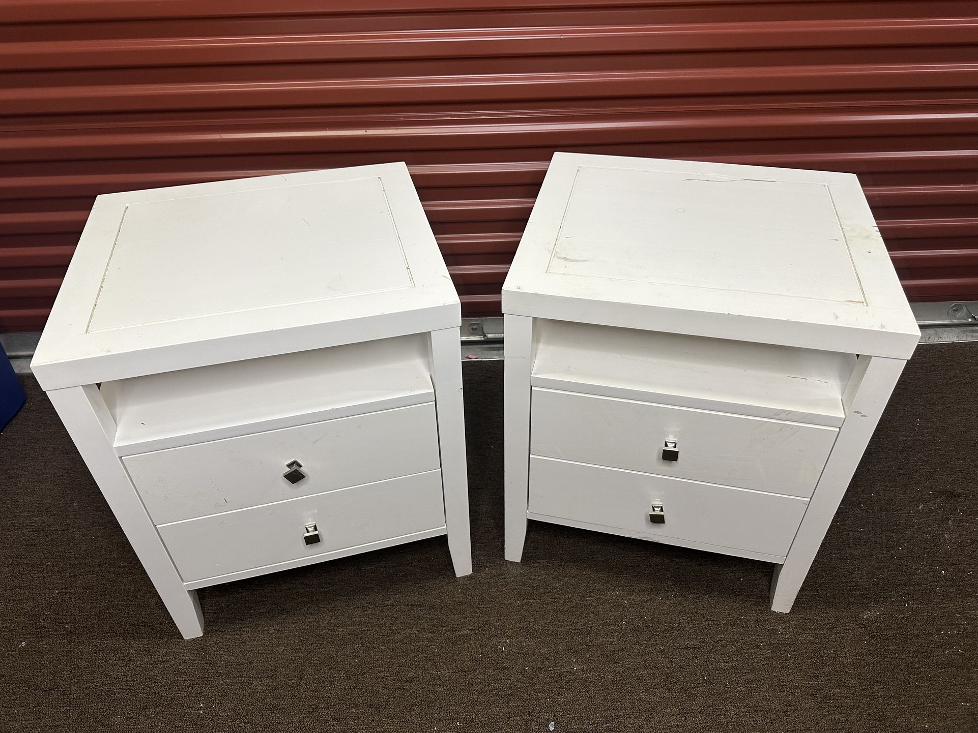 WHITE NIGHTSTANDS HOME BEDROOM FURNITURE WOOD DRAWER