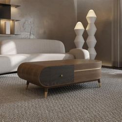 Walnut Wood Storage Cocktail Table