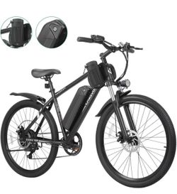 Electric Bike 26" Fat Tire Electric Bike for Adult, 25mph Peak 750W 48V 10.4Ah Removable Lithium-Ion Battery Electric Mountain Bike, 3H Fast Charge, L