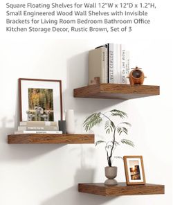 Square floating shelves for wall