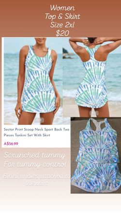 2xl 2 Peice Tankini Set w/Skirt