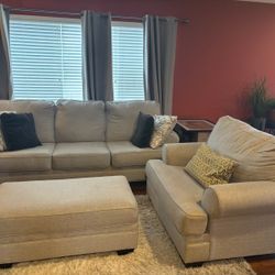 Couch, chair and ottoman