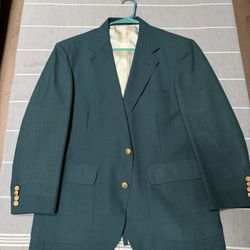 VTG Hardwick Teal Green Blazer 42S Patch Pockets Gold Buttons Sport Coat Jacket