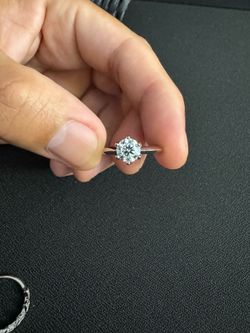 1.0 CT Moissanite Engagement Ring Set | 6.5mm Round Cut | GRA Certified