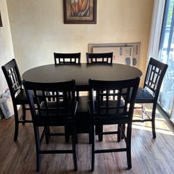 Brown Wooden Dining Table Set