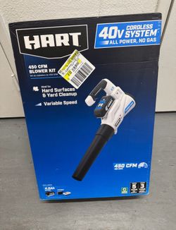 Brand New HART 40V 120 MPH at 450 CFM Cordless Axial Leaf Blower Kit, (1) 4.0Ah Lithium-Ion Battery