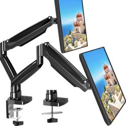 Monitor Arm, Computer Dual Monitor Arm Fits  Computer Screens, Adjustable Height Swivel Monitor Stand, Black